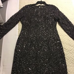 Dark grey purple sequined night dress